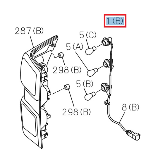 Feu arrière gauche, complet - ISUZU PARTS